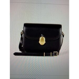 Amazon Essentials Womens Crossbody Flap Bag- Black faux leather